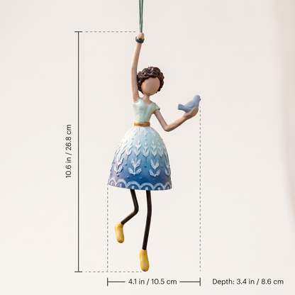 Wind dancer size: 10.6 in tall, 4.1 in wide, 3.4 in deep