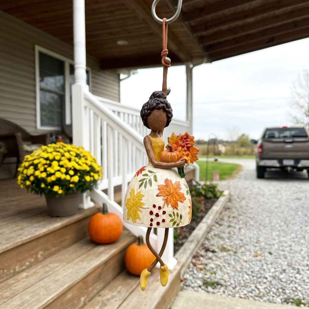 Harvest wind dancer above porch steps