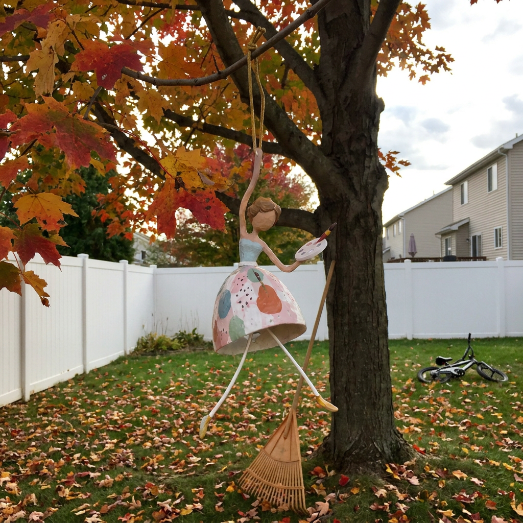 Painter wind dancer in a maple tree